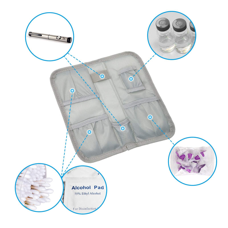 ProCase Insulin Cooler Bag Storage and Travel Packs for Diabetics Insulin Pen Medication Organizer Eva Bag with 2 Ice Packs - Black - NewNest Australia