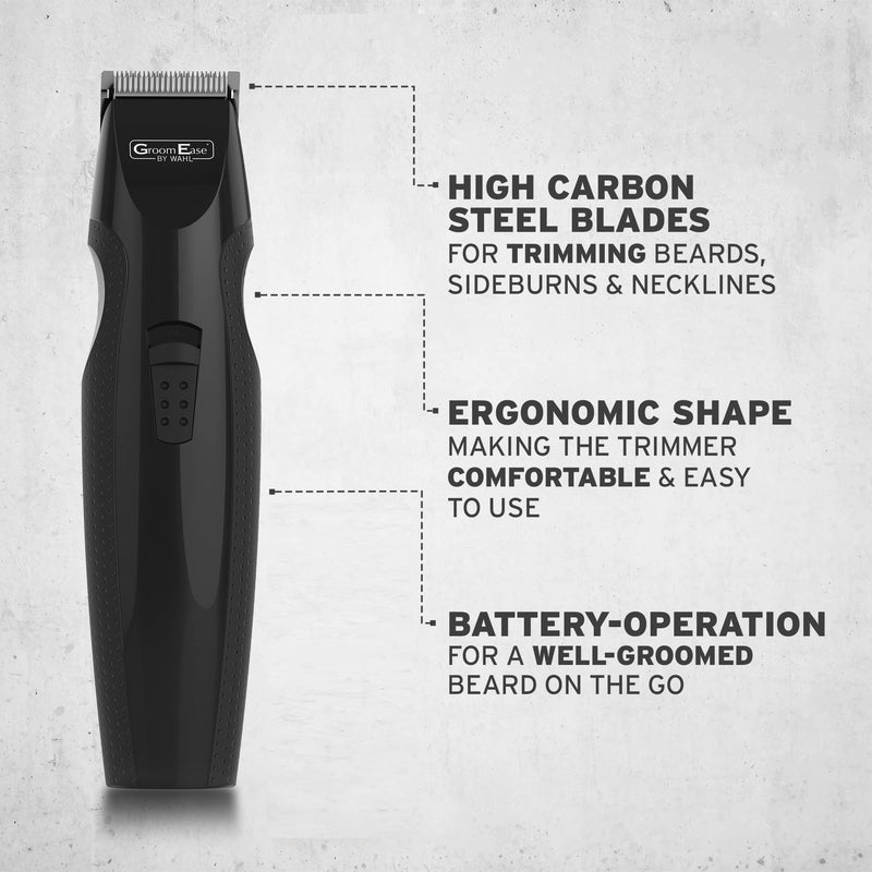 GroomEase by Wahl Battery Stubble and Beard Trimmer, Cordless Grooming Tools for Men, Facial Hair Trimmers, Battery Operation, Cordless, Ideal for Gym and Travel GroomEase Battery Stubble and Beard Trimmer - NewNest Australia