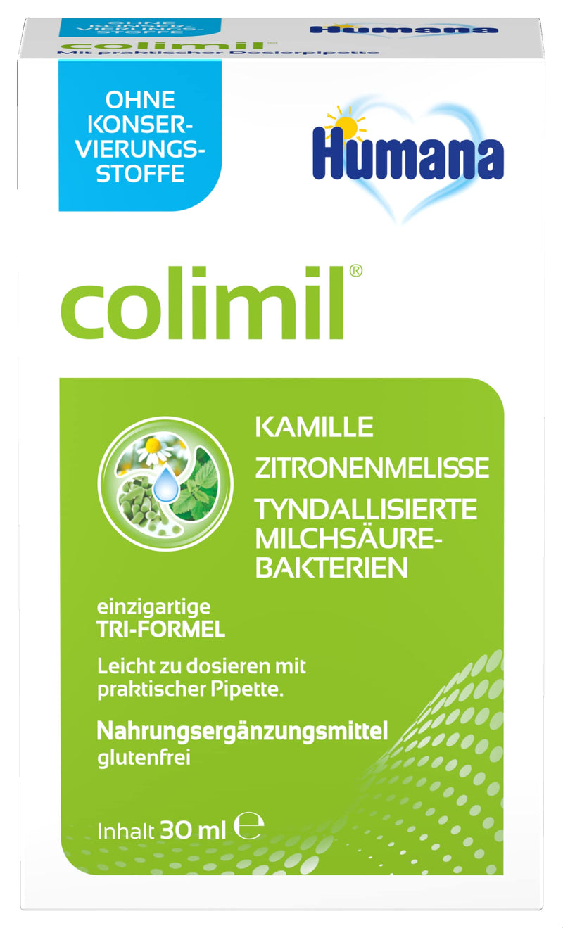 Humana colimil, dietary supplement with chamomile, lemon balm & tyndallized lactic acid bacteria, liquid dietary supplement, with practical dosing pipette, 30 ml - NewNest Australia