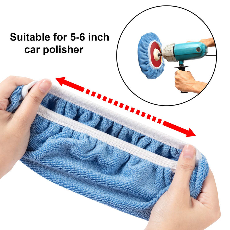 20 Pieces 5-6 Inches Car Polisher Pad Bonnet Microfiber Max Baxer Bonnet Polishing Bonnet Buffing Pad Cover - NewNest Australia