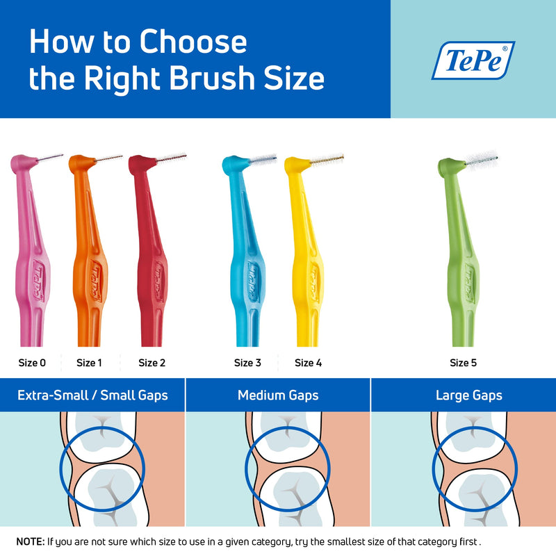 TePe interdental brushes Angle YELLOW 0.7 mm, 25 pieces single - NewNest Australia