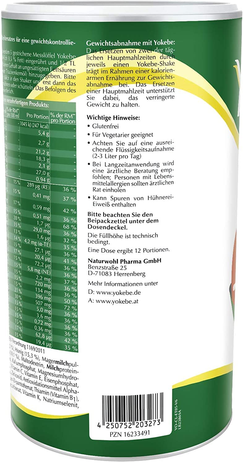 Yokebe Classic - Diet Shake for Weight Loss - Gluten-Free and Vegetarian - Meal Replacement for Weight Loss with High-Quality Proteins - 500 g = 12 Servings - NewNest Australia