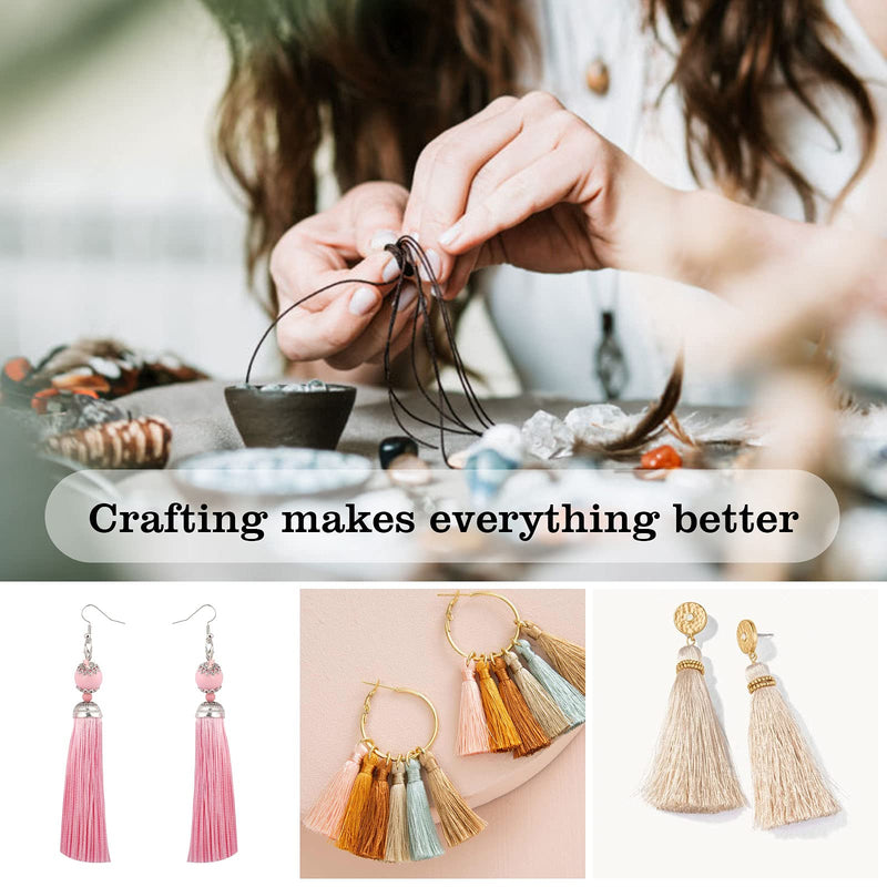CREATRILL 100 Pcs 13cm/5 Inch Silky Handmade Soft Craft Mini Tassels with Loops for Jewelry Making, DIY Projects, Bookmarks, 20 Colors, 5 Pcs of Each - NewNest Australia