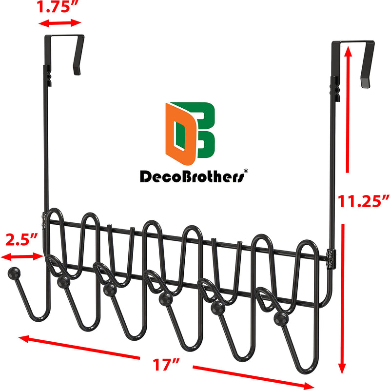 Deco Brothers Supreme Over The Door 11 Hook Organizer Rack, Black - NewNest Australia