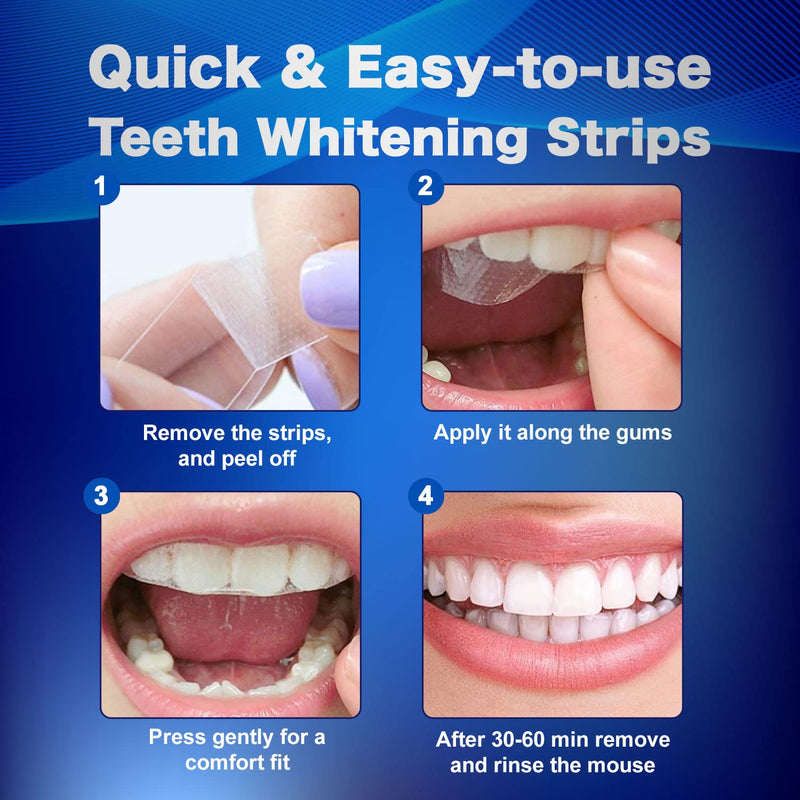 Waving Palms Teeth whitening Strips，28 Non-Sensitive Whitening Strips，Peroxide Free Teeth Whitening Strips，14 Treatments for Teeth whitening, Professional and Safe Teeth whitening Strips - NewNest Australia