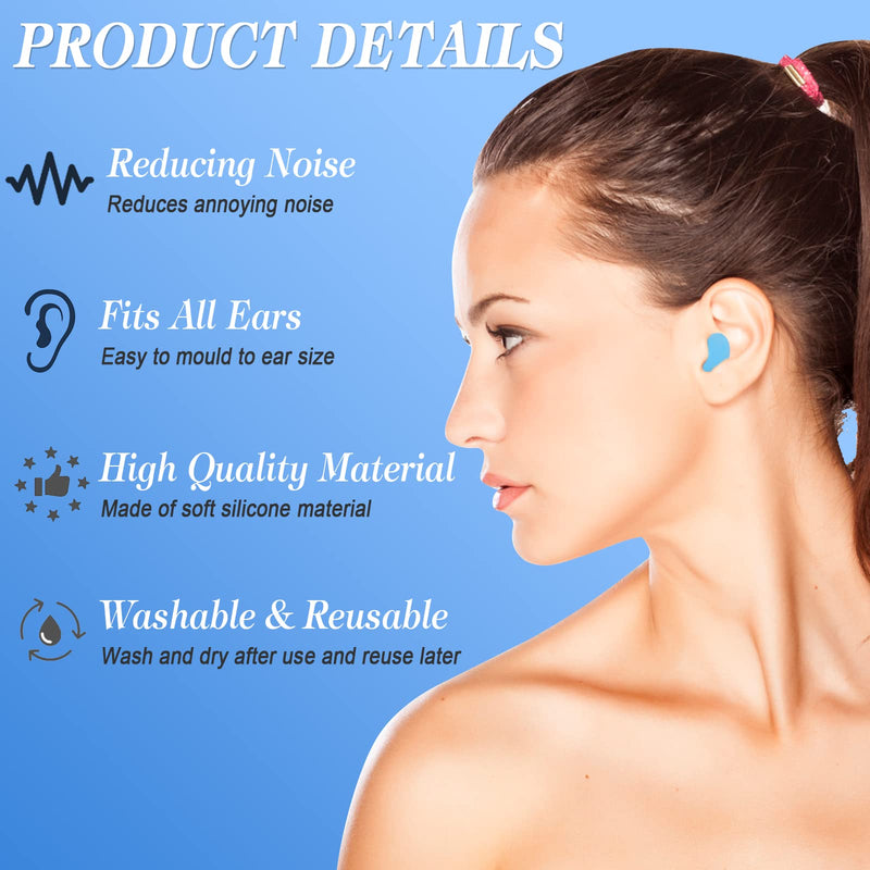 24 Pieces Silicone Ear Plugs For Sleeping, Ear Plugs Malleable With Storage Box, Reusable Ear Plugs Noise Cancellation, Waterproof Earplugs For Swimming For Adults Children Airplane - NewNest Australia