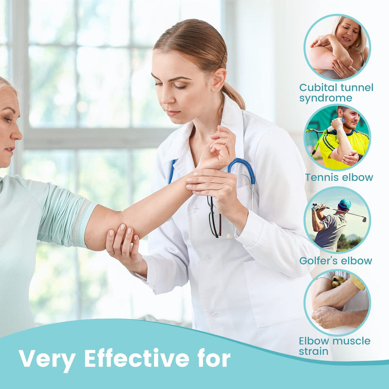 Elbow Splint Brace for Cubital Tunnel Syndrome, Adjustable Arm Ulnar Nerve Entrapment Support, Tendonitis and Arthritis Pain Relief,Post Surgery Immobilizer Medical Stabilizer,Fits Left & Right -S/M S/M - NewNest Australia