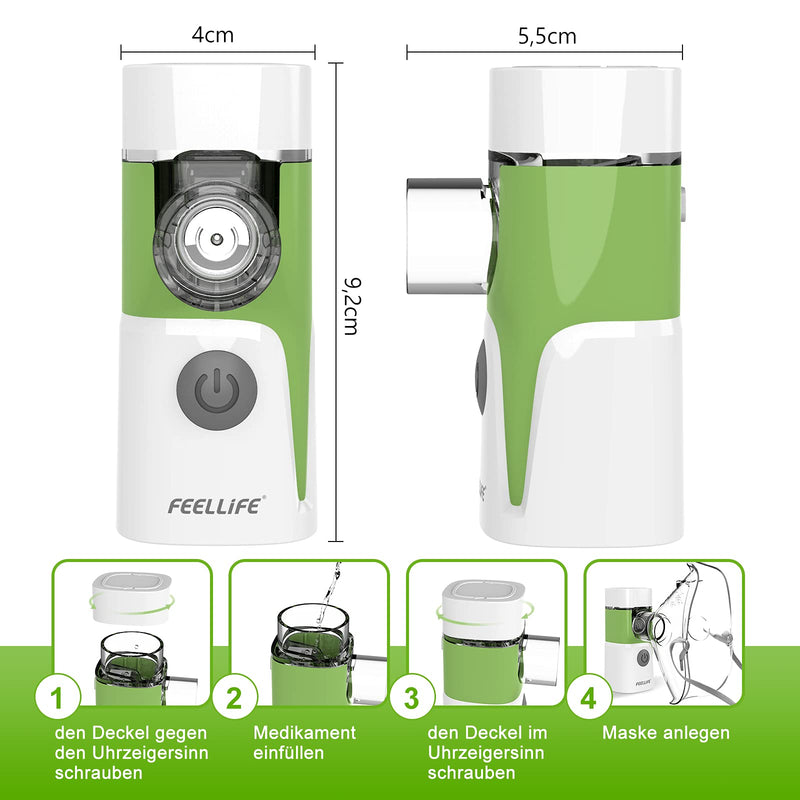 Feellife Inhaler For Kids & Adults - Quiet Inhaler For Babies - Portable, Lightweight & Effective For Respiratory Diseases - Music Function, 2 Medicine Cups Included - NewNest Australia