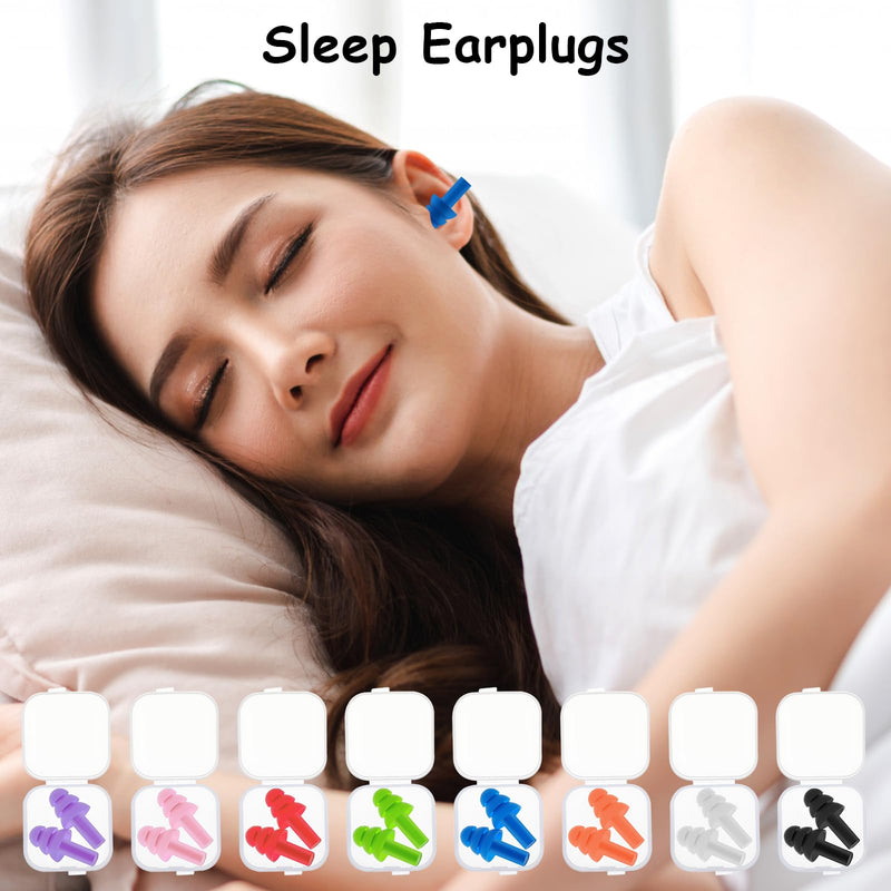 Sibba Ear Plugs For Sleeping Noise Canceling 8 Pairs Reusable Silicone Ear Plugs Noise Reduction Soft Waterproof Ear Protection For Swimming Snoring Concerts Work Noisy Places - NewNest Australia