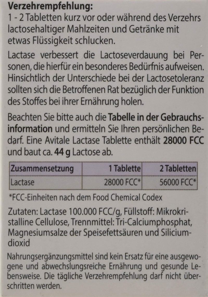 Avitale Lactase 28,000 FCC, 80 tablets in dispenser - NewNest Australia