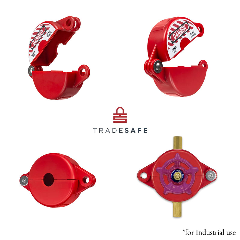 TRADESAFE Gate Valve Lockout Device, 1" to 2-1/2" Diameter, 2 Pack, Lock Out Tag Out OSHA Compliant Valve Locks for Professional and Industrial Use, Gas, Water Spigot, and Faucet Locks Outdoor - NewNest Australia