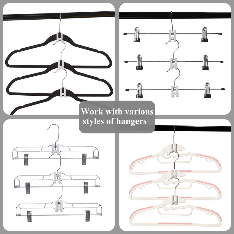 NewNest Australia - Frezon Clothes Hanger Connector Hooks, Mini Cascading Hanger Hooks for Velvet Huggable Hangers, Heavy Duty Space Saving for Closet 60 Pcs (Clear) Clear 