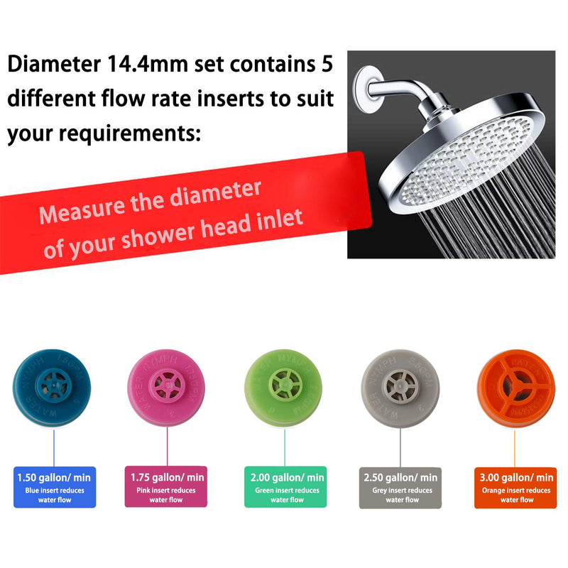 9 PCS Water Flow Restrictor 1.5/1.75/2.0/2.5/3.0 GPM Set, Shower Flow Control Valve Suitable for Fixed Shower Head or Handheld Shower with Holes Diameter of 0.606'', or 0.566'', or 0.496'' - NewNest Australia