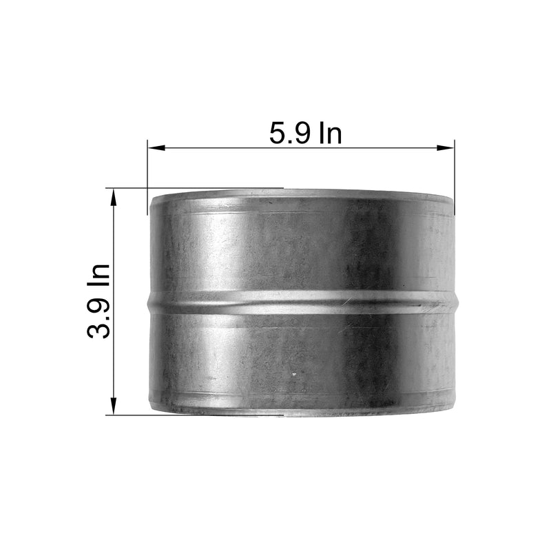 Vent Systems 6'' Inch Galvanized Steel Duct Connector - Round Ventilation Duct Extension - Metal Vent Coupler - Metal Hose Coupling - Galvanised Pipe Connector - NewNest Australia