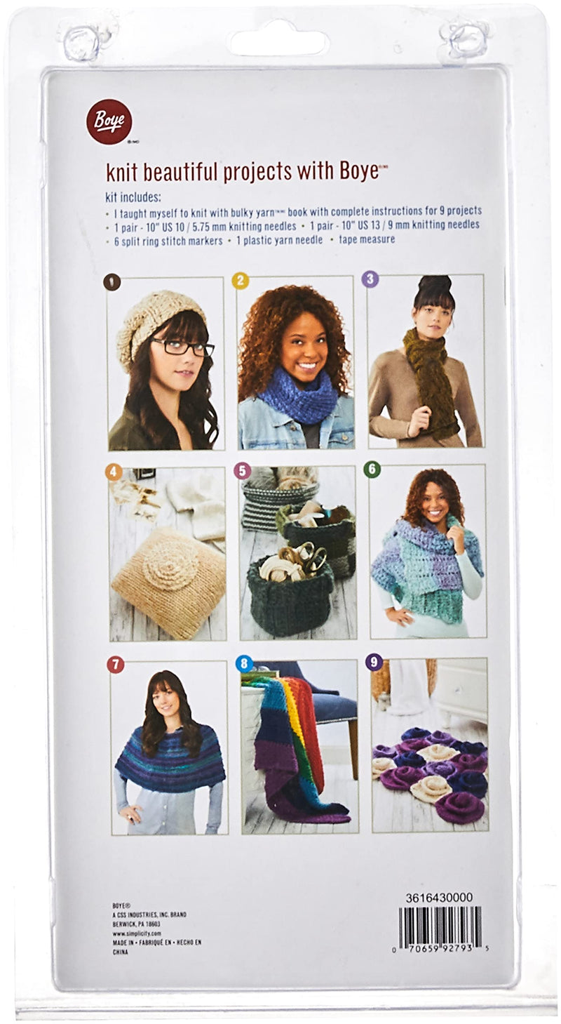 Boye Yarn Knitting for Beginners Kit, 9 Patterns - NewNest Australia