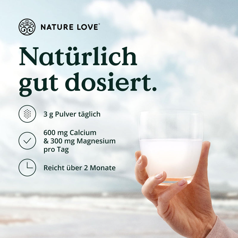 NATURE LOVE® Sango Sea Coral - 250g powder - Natural source of calcium (20%) and magnesium (10%) in the body's own ratio of 2:1 - High dosage and produced in Germany - NewNest Australia
