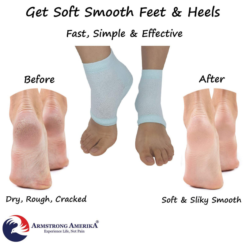 Moisturising Cracked Heel Socks - Treat Dry Heels Fast Pain Relief from Cracking Feet with These Gel Heel Protector Pads for Women and Men by ARMSTRONG AMERIKA (3 Pairs) Value Pack 3 Pairs - NewNest Australia