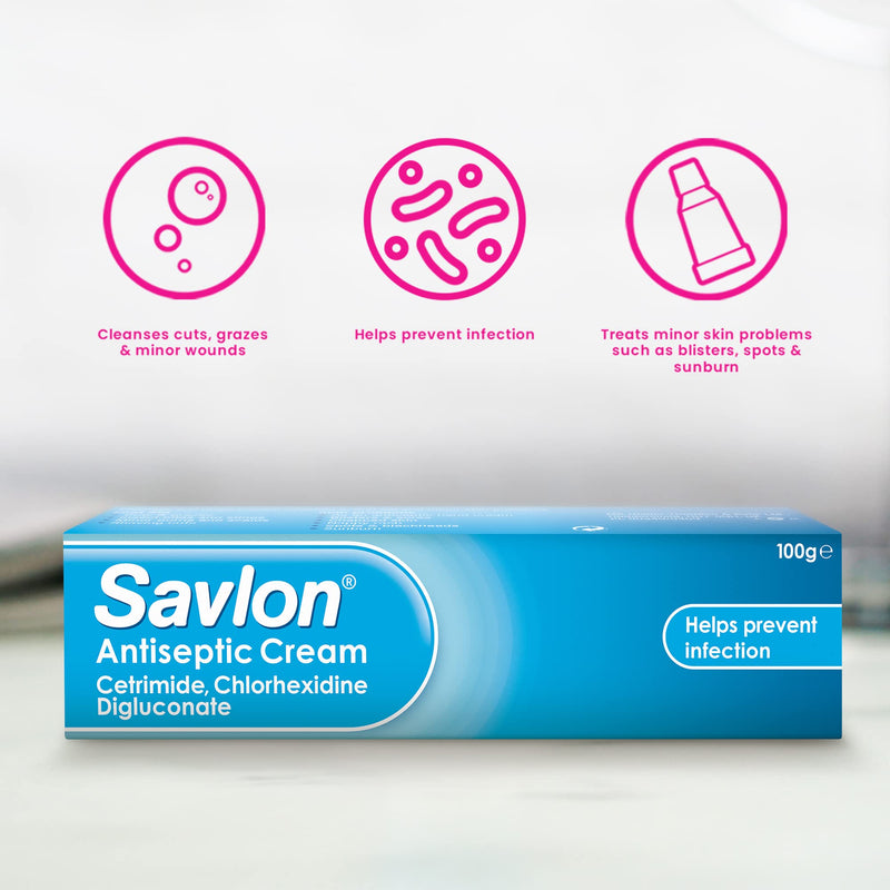 Savlon Antiseptic Cream, First Aid Treatment to cleanse cuts, grazes and minor wounds to help prevent infection, 100 g (Pack of 1) 100 g (Pack of 1) - NewNest Australia