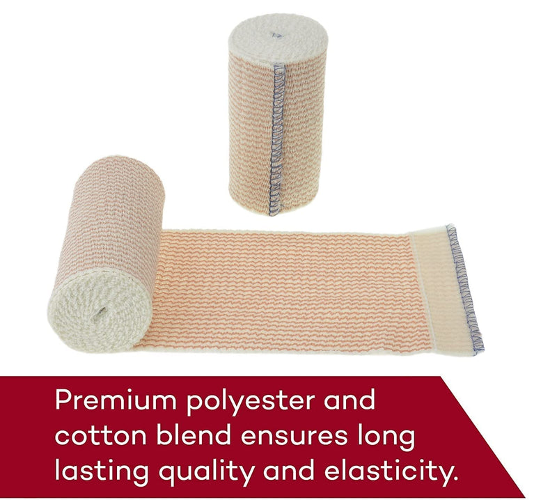 Dealmed 4" Elastic Bandage Wrap with Self-Closure – 10 Elastic Bandages, 5 Yards Stretched Compression Bandage Wrap, Wound Care Product for First Aid Kit and Medical Facilities Pack of 10 - NewNest Australia