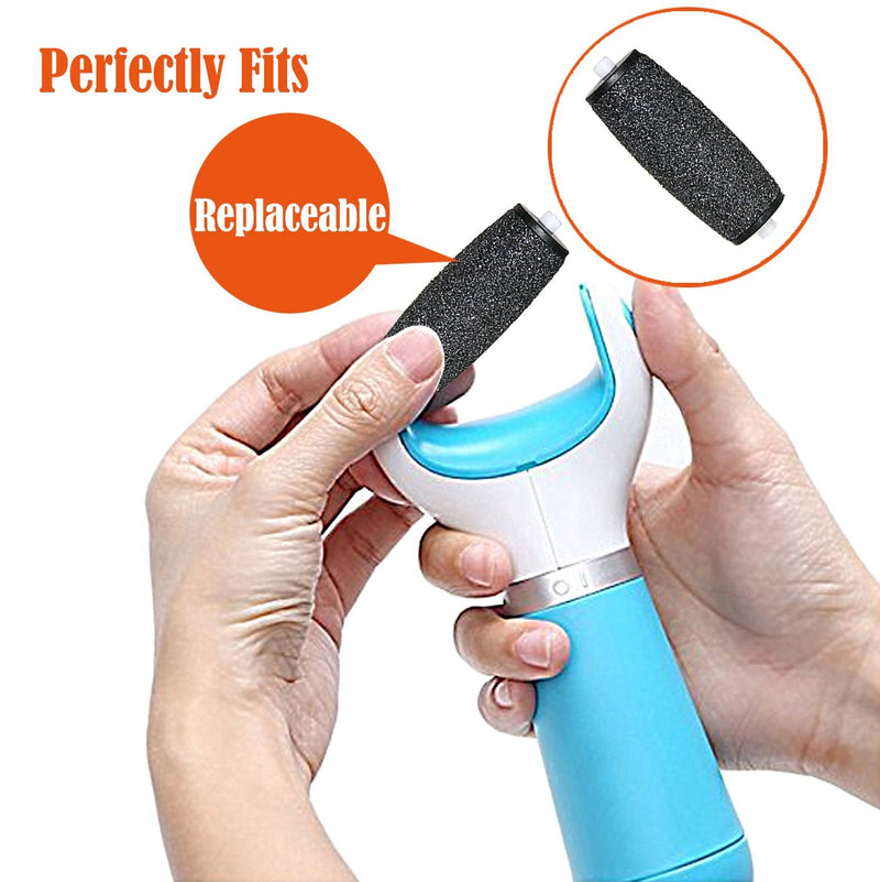 [Pack of 4] Canwn Extra Coarse Mineral Replacement Rollers for Scholl Velvet Smooth Callus Remover Refill Rollers with Diamond Particles Black - NewNest Australia