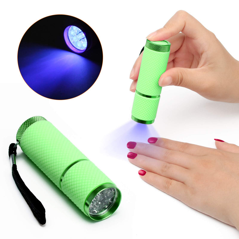 Coolrunner 1PCS LED Flashlight, Small Glow Flashlights with 9 LED Lights, Portable Light Nail Dryer for Nail Gel (GREEN) GREEN - NewNest Australia