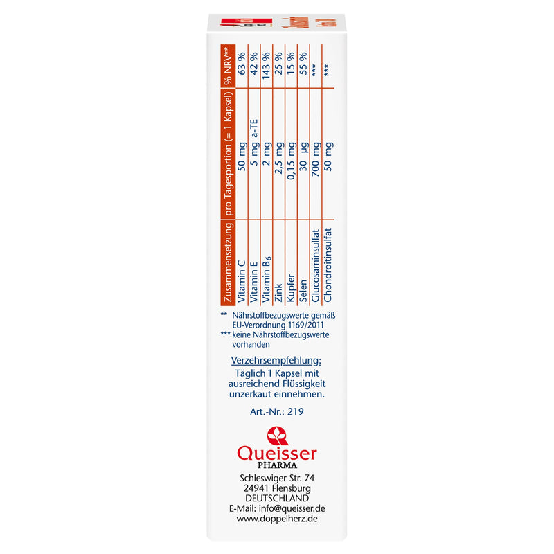 Doppelherz Glucosamine 700 Extra s chondroitinem - S vitaminem C per normální funkci chrupavky a kosti - 1 x 30 tobolek - NewNest Australia