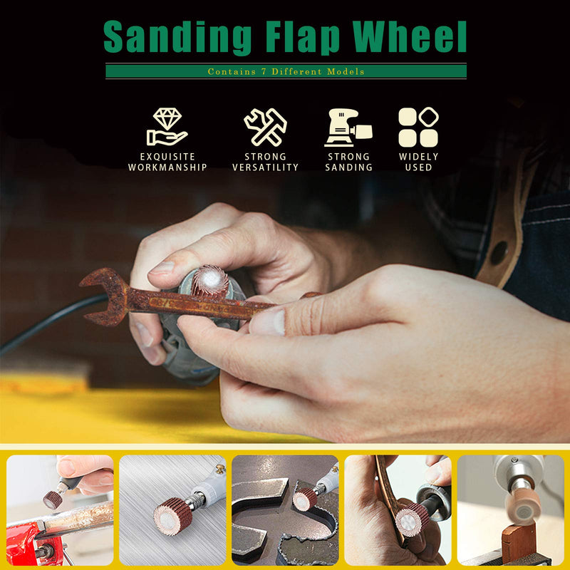 Keadic 14Pcs 80 Grit Flap Wheels Assortment Kit with Cone Shape Sanding Polishing Flap Wheel, for Remove Rust and Weld Burr – 1/4 Shank Fits All Drills, 7 Common Sizes - NewNest Australia