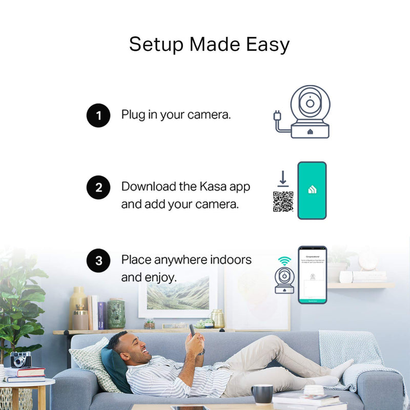 Kasa Indoor Pan/Tilt Smart Home Camera, 1080p HD Security Camera wireless 2.4GHz with Night Vision, Motion Detection for Baby Monitor, Cloud & SD Card Storage, Works with Alexa & Google Home (EC70) New 1080P - NewNest Australia