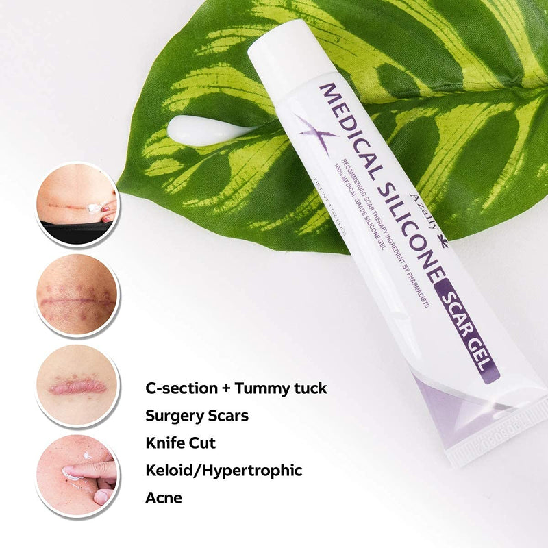 AZALLY Advanced Scar Gel - Scar Diminishing Serum - Reduces The Appearance of Old & New Scars - Best Scar Treatment for Repair Scars from Burns Cuts Acne Spots Stretch Marks - NewNest Australia