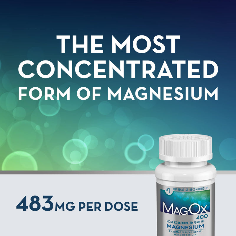 Mag-Ox 400 Magnesium Mineral Dietary Supplement Tablets, 483 mg Magnesium Oxide, 60 Count 60 Count (Pack of 1) - NewNest Australia