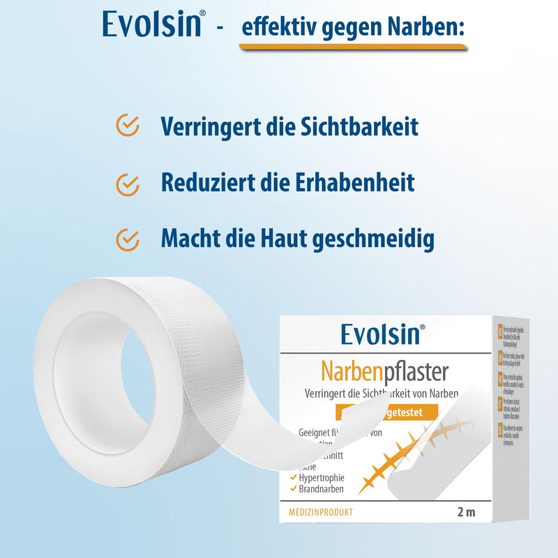 Evolsin® Transparent scar plaster - for all types of scars - silicone scar plaster visibly reduces scars - for easy treatment (200 cm) - NewNest Australia