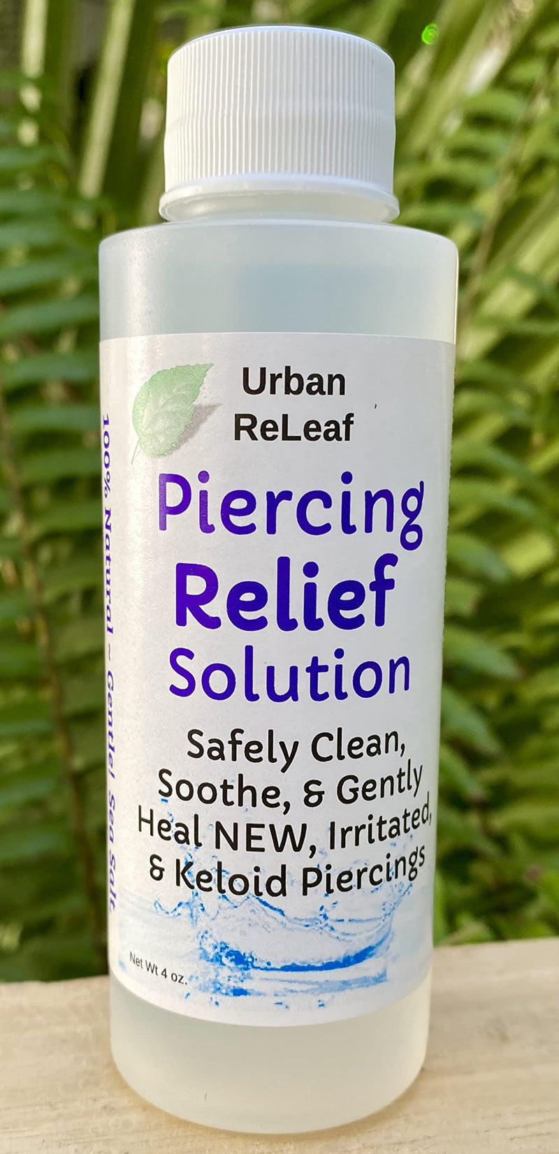 Urban ReLeaf Piercing Relief Solution ! Safely Clean, Soothe & Gently Heal New, Irritated and Keloid Piercings. 100% Natural Sea Salt, Tea Tree, Rosemary - NewNest Australia