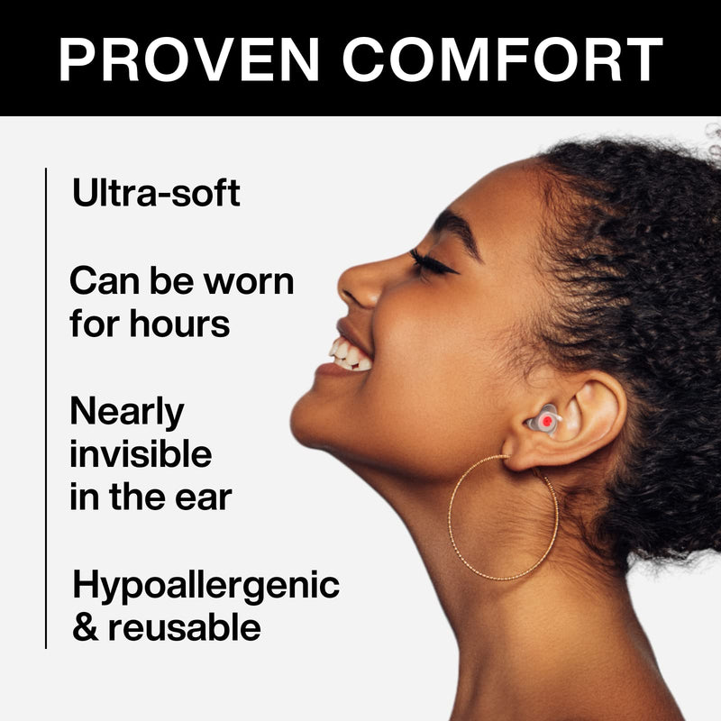 EarPeace Music Noise Reduction Earplugs – Ultra Comfortable, High Fidelity Hearing Protection for Concerts, Festivals, and Loud Noise – Medium Size up to 26dB Noise Canceling, Black Case Standard Size Plugs - NewNest Australia