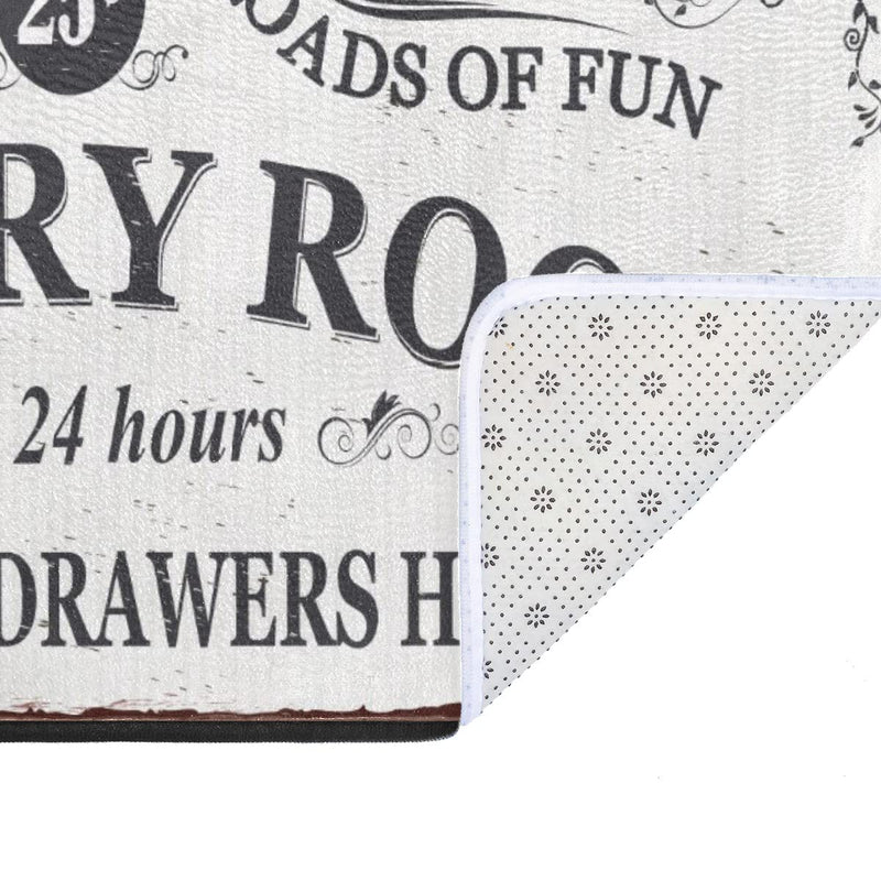 Laundry Room Long Mat Area Rug Non-Slip Floor Mat Waterproof Farmhouse Carpet for Kitchen 40" x 20"(White) Laundry Room 40x20 in - NewNest Australia