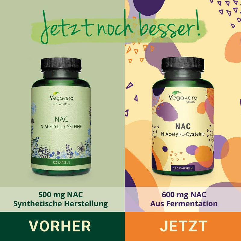 Nac | From Fermentation - Not Synthetic | N-Acetylcysteine 600Mg | High Dose | Laboratory Tested | 100% Pure Amino Acid | Vegan - No Additives | German Production By Vegavero - NewNest Australia