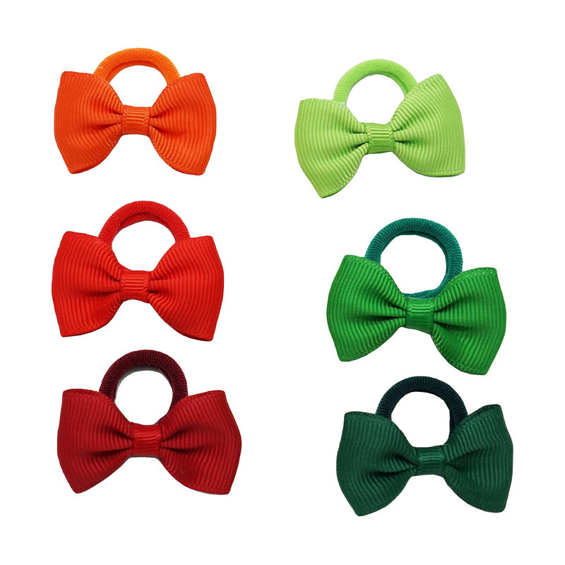 80PCS Tiny Hair Ties With Bows Baby Bows Rubber Bands Hair Ties Soft Elastics Ponytail Holders Hair Accessories for Infants Toddlers Baby Girls Style 1 - NewNest Australia