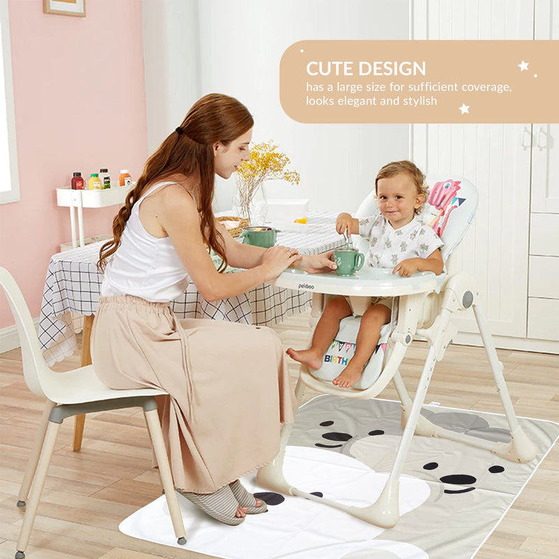 Splat Mat for Under High Chair - Splash Mat | Large 51" x 46" Size | Washable & Water Resistant | Avoid Messes | Multiple Uses | Easy to Wipe | Quick Drying - Comes w/ Carrying case for Floor & Table - NewNest Australia