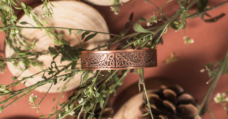 Vicmag Copper Magnetic Bracelet for Men 3500 Gauss Magnets Brazaletes 100% Solid Pure Copper Jewelry Cuff Bangles (Adjustable Size with Gift Box,Tree) - NewNest Australia