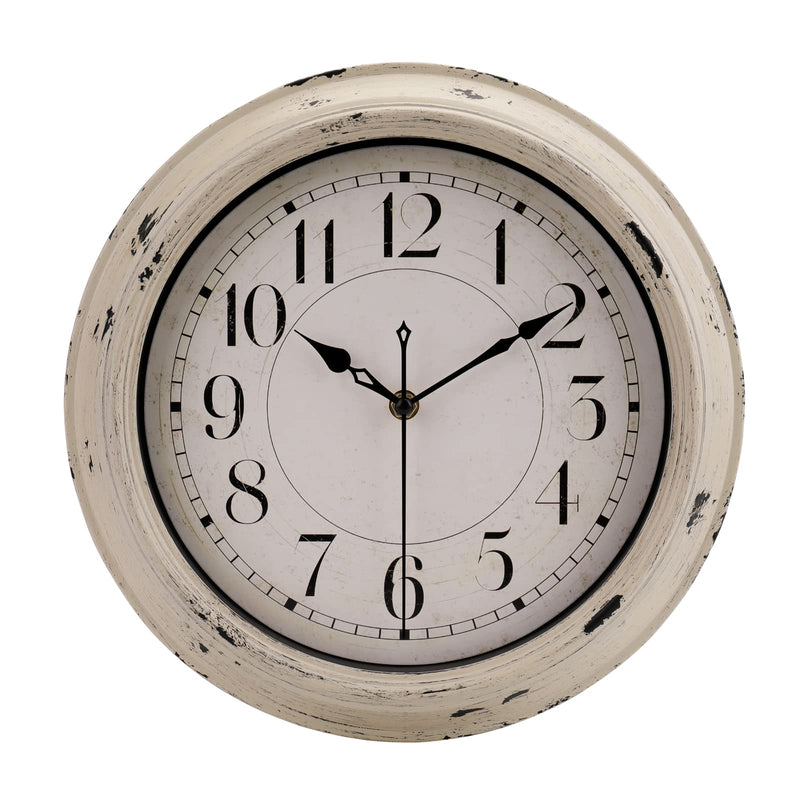 Wall Clock 12 Inch Retro Silent Non-Ticking Quartz Wall Clocks Battery Operated Decorative for Kitchen Home (Beige) Beige - NewNest Australia