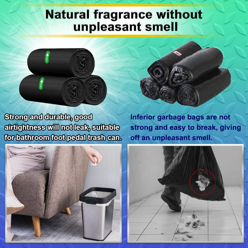AOSULI 5L Small Trash Bin Bags 69PCS Garbage Bags Black Bin Liner/Trash/Rubbish Bags for Kitchen,Home,Office,Bathroom,Lawn,Garden,Patio(Fits 0.8,1.5,1.2 Gallon Bins,3 Rolls - NewNest Australia