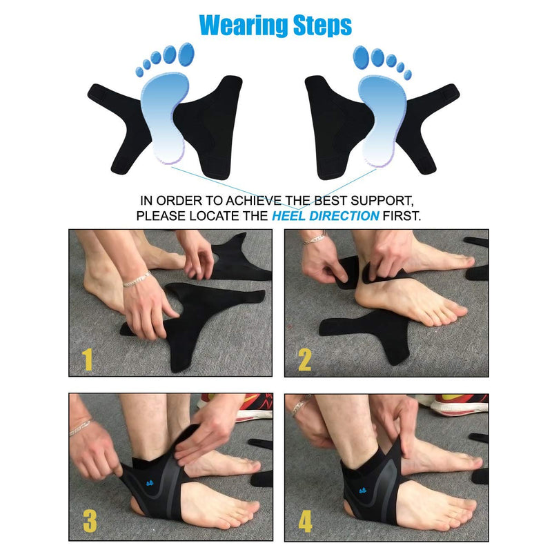 Ankle Brace Support Sleeve, Adjustable Breathable Elastic Anti-Sprain Ankle Brace Sleeve, for Basketball Sports Joint Pain Injury Recovery, Arch Support, Foot Ankle Swelling, Heel Spurs, 1 Pair (XL) XL - NewNest Australia