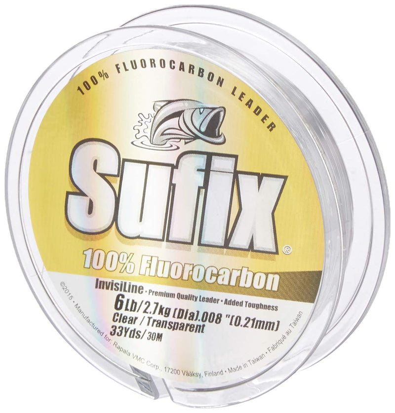 Sufix Invisiline Fluorocarbon Leader 33-Yards Leader Wheel Fishing Line (Clear, 8-Pound) - NewNest Australia