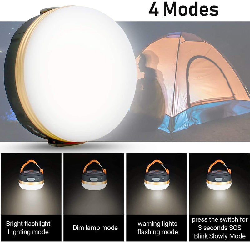 LED Camping Lantern, Rechargeable & Portable Tent Light, 300LM,3 Light Modes,1800mAh Power Bank,with Magnet Base,Electric Lantern Flashlight for Camping/Hiking/Fishing/Hurricane/Emergency 1 - NewNest Australia