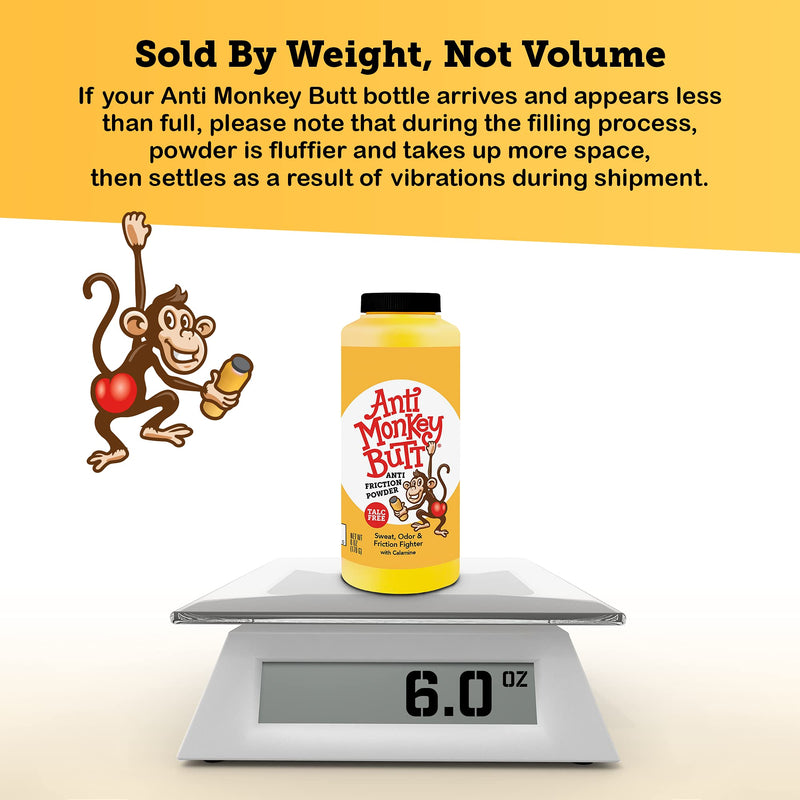 Anti Monkey Butt | Body Powder with Calamine | Sweat, Odor and Friction Fighter | 6 Ounces | Pack of 1 - NewNest Australia