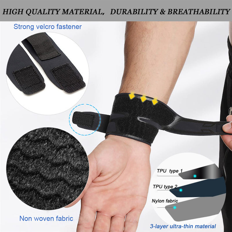 Milec Wrist Brace for Carpal Tunnel, Adjustable Ultra Thin Compression Wrist Wraps Wrist Support for Tendonitis and Arthritis Wrist Straps Pain Relief for Men Women, Working Out, Weightlifting - Black - NewNest Australia