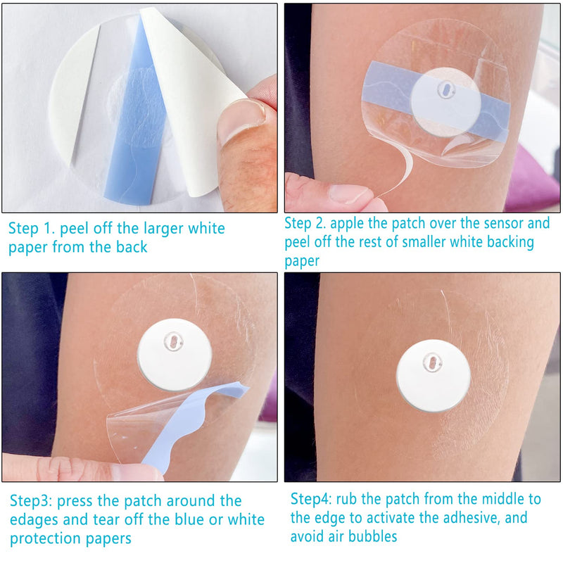Pack Of 55 Freestyle Libre 3 Plasters, Libre Patch Sports Plasters For Freestyle Libre 3 Sensor, Transparent, Without Glue In The Center, Self-Adhesive, Waterproof And Skin-Friendly, 14 Days Adhesive - NewNest Australia