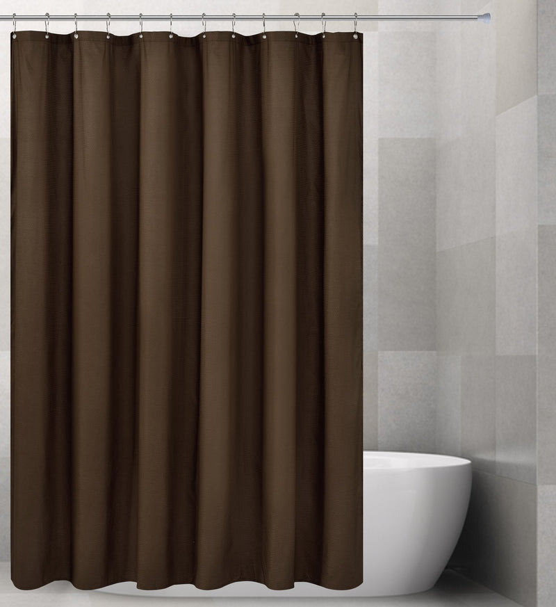 Barossa Design Soft Microfiber Fabric Shower Liner or Curtain with Embossed Dots, Hotel Quality, Machine Washable, Water Repellent, Chocolate Brown, 70 x 72 inches 70"W x 72"H - NewNest Australia