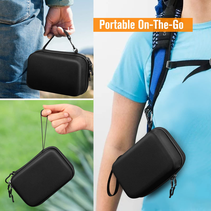 MEDMAX Hard Shell Case for Asthma Inhaler, Protective Portable Shockproof Anti-Scratch Medicine Travel Carrying Case with Clip and Handle Strap Compatible with Chamber Inhaler Spacer Masks, (Black) Black - NewNest Australia
