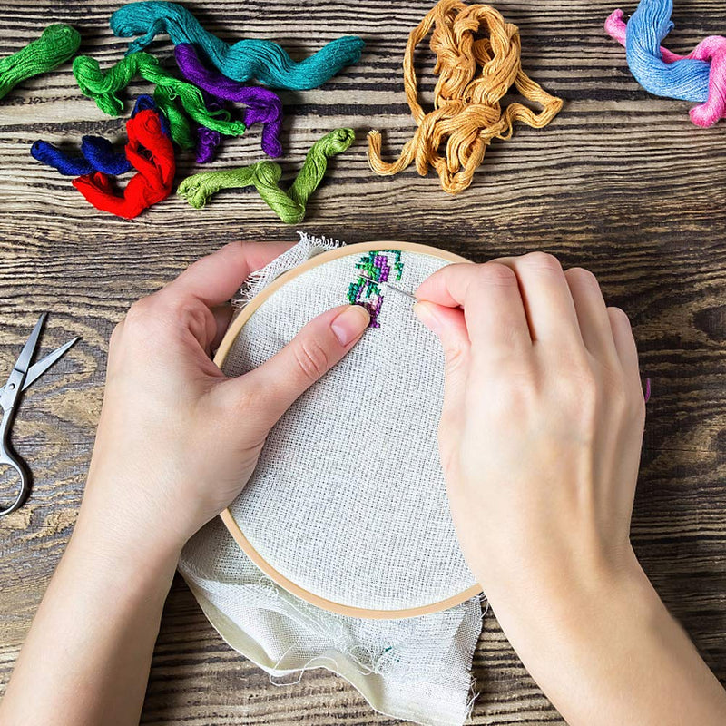 GIEMSON Embroidey Hoops Set 12 Pieces 8 Inch Round Embroidery Hoops Bamboo Circle Cross Stitch Hoop for Embroidery and Art Craft Sewing - NewNest Australia