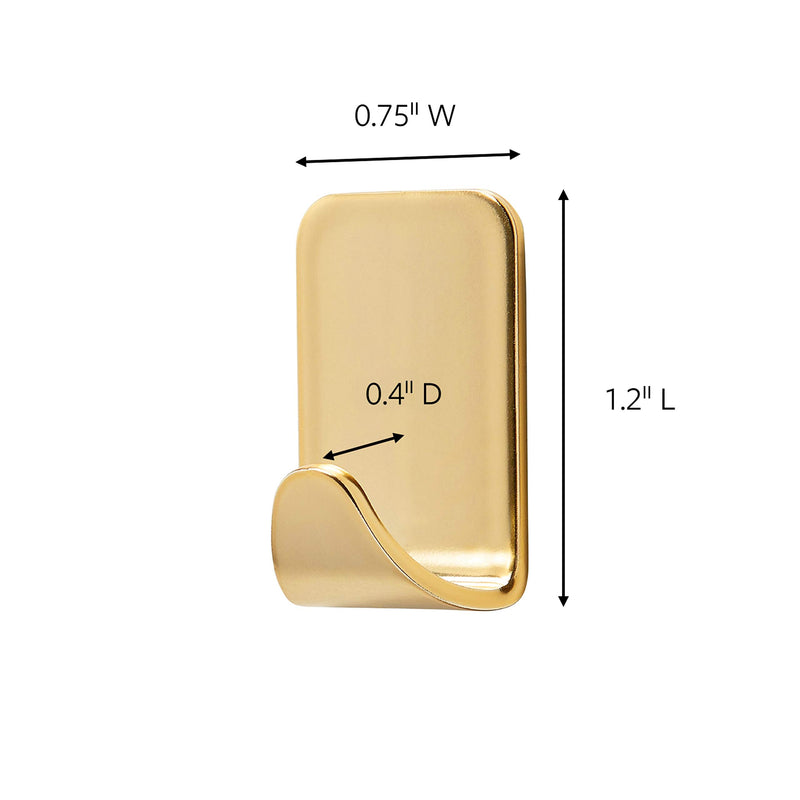 NewNest Australia - Command 17032BR-4ES Small Metallic Hooks, 4 Hooks and 5 Strips, Brass Color, Great for dorm decor 